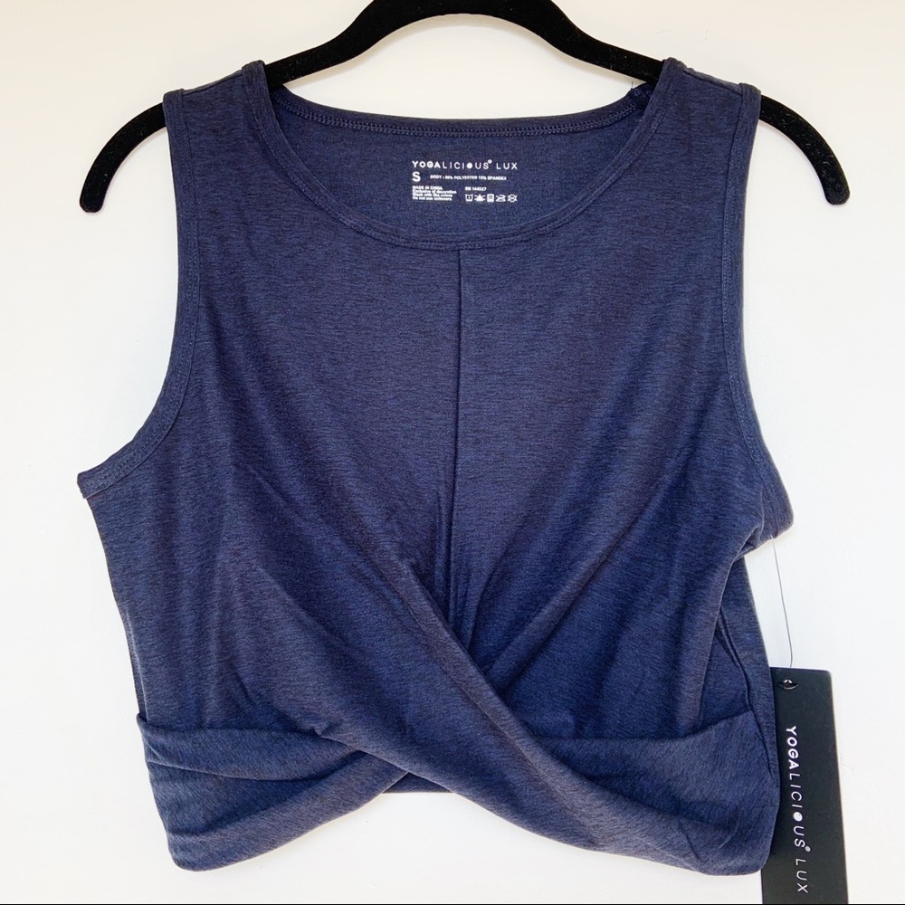 NWT Yogalicious Lux Soft Cropped Workout Tank Top - Picture 1 of 6